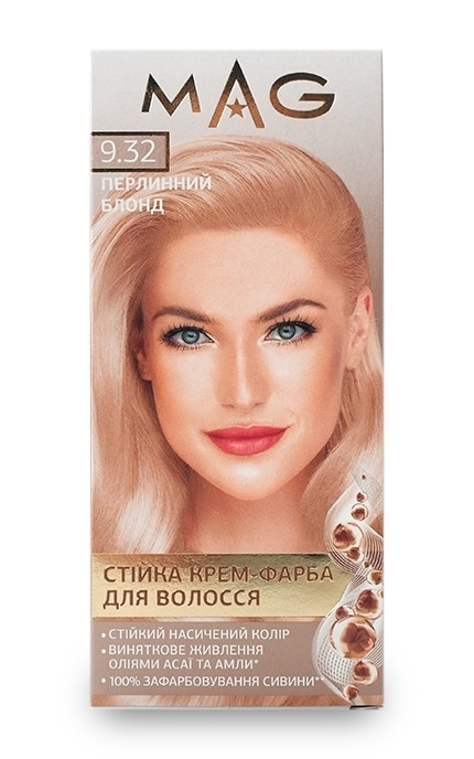 M.A.G.-Крем-краска для волос устойчивая M.A.G. оттенок 9.32 жемчужный блонд 120 мл-4823001606332