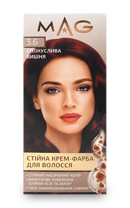 M.A.G.-Крем-краска для волос устойчивая M.A.G. оттенок 3.6 соблазнительная вишня 120 мл-4823001606110