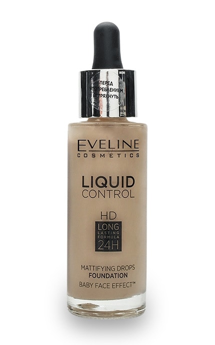 Жидкая тональная основа для лица Eveline Cosmetics Liquid Control HD Mattifying Drops Foundation оттенок 015 Light Vanila 32 мл