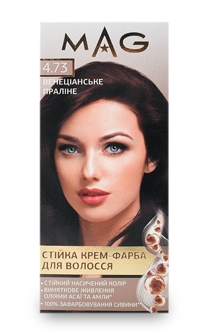 M.A.G.-Крем-краска для волос устойчивая M.A.G. оттенок 4.73 венецианское пралине 120 мл-4823001606202