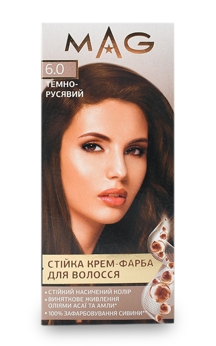 M.A.G.-Крем-краска для волос устойчивая M.A.G. оттенок 6.0 темно-русый 120 мл-4823001606240