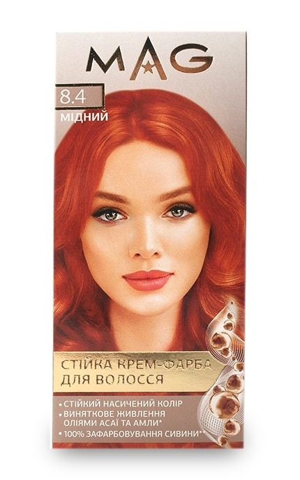 M.A.G.-Крем-краска для волос устойчивая M.A.G. оттенок 8.4 медный 120 мл-4823001606158