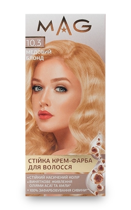 M.A.G.-Крем-фарба для волосся стійка M.A.G. відтінок 10.3 медовий блонд 120 мл-4823001606301