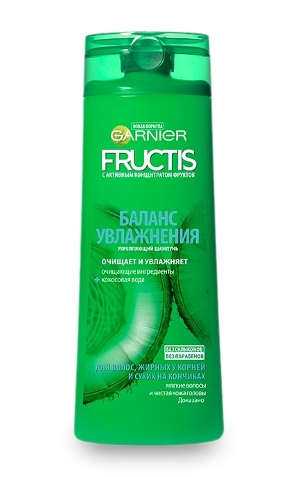 FRUCTIS-Шампунь Garnier Fructis Баланс увлажнения для волос, жирных у корней и сухих на кончиках-3600541980983