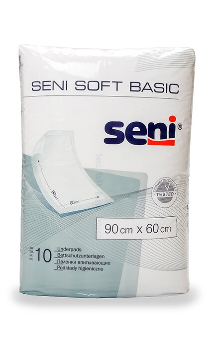 Пеленки гигиенические Seni Soft Basic размер 90х60 см 10 шт