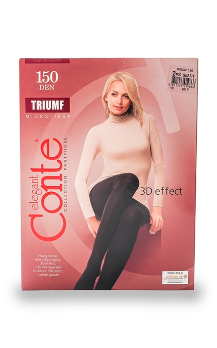 CONTE-Колготки женские Conte Triumf Grafit 150 den размер 2-4811473019866
