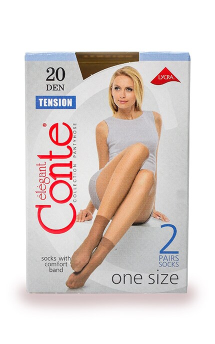 CONTE-Шкарпетки жіночі Conte Tension Bronz 20 den (розмір 23-25)-4810226002537