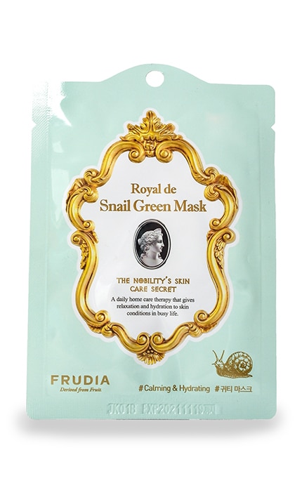 Маска для лица омолаживающая Frudia Royal de Snail Green Mask с муцином улитка 1 шт