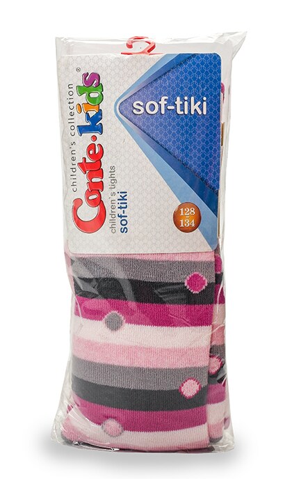 CONTE KIDS-Колготки дитячі Conte-kids Soft-tiki рожеві (р. 128-134) -4810226184523