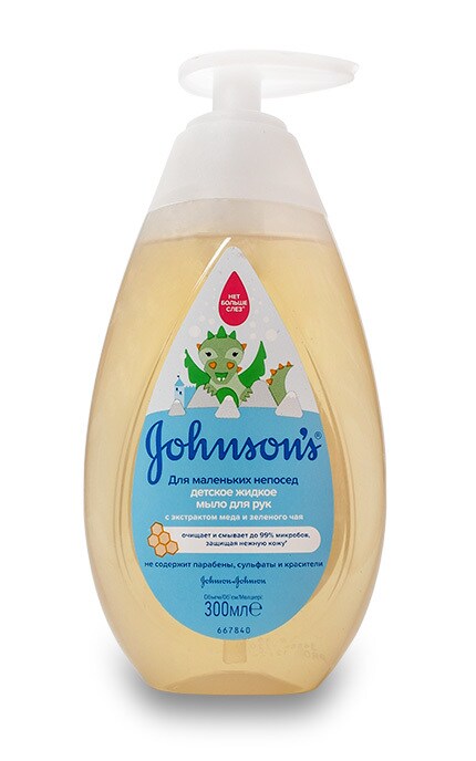 JOHNSONS BABY-Дитяче рідке мило Johnson's Baby Pure Protect 2-в-1 для миття рук і тіла, 300 мл-3574669908733
