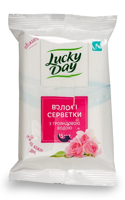 LUCKY DAY-Вологі серветки Lucky Day з трояндовою водою-4820180331376