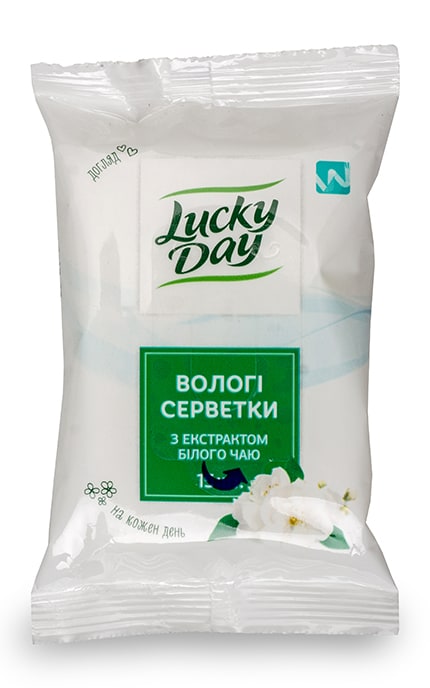 LUCKY DAY-Вологі серветки Lucky Day З екстрактом білого чаю -4820180331383