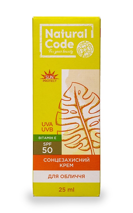 NATURAL CODE-Крем для обличчя Natural Code Сонцезахисний SPF50 -4820160038301