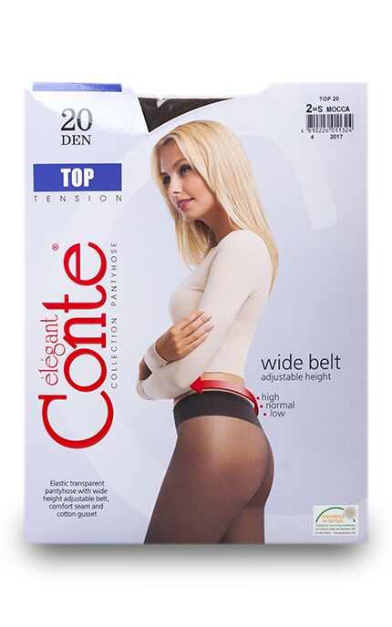 CONTE-Колготки Conte Top Mocca 20 den 2 розмір-4810226011324