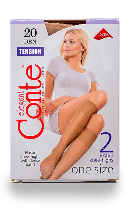 CONTE-Гольфы женские Conte Tension Natural 20 den (размер 23-25)-4810226002704