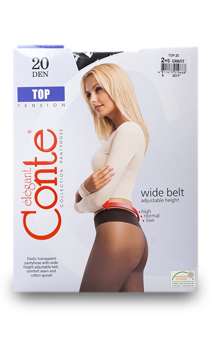 CONTE-Колготки Conte Top Grafit 20 den 2 розмір-4811473019668