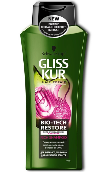 Шампунь Gliss Kur Bio-Tech Restore для чувствительных волос, склонных к повреждениям