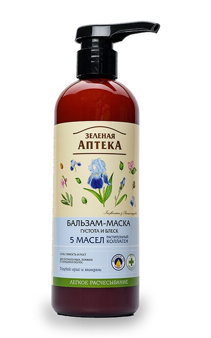 ЗЕЛЕНА АПТЕКА-Бальзам-маска Зеленая Аптека Густота и блеск-4823015940958