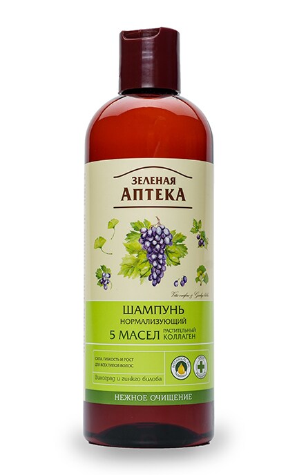 ЗЕЛЕНА АПТЕКА-Шампунь нормалізуючий Зеленая Аптека 5 олій-4823015939679
