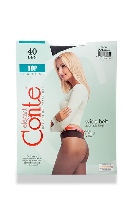 CONTE-Колготки Conte Top Grafit 40 den 2 розмір-4811473019699