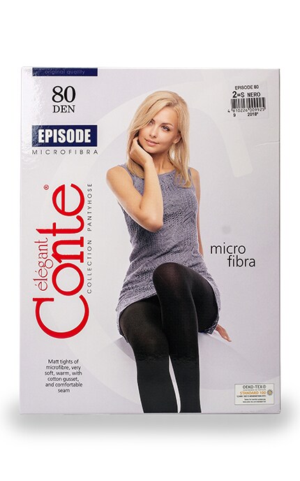 CONTE-Колготки жіночі Conte Episode 80 den Nero-4810226009925