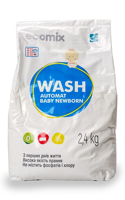 Порошок стиральный Ecomix Automat Для новорожденных 2,4 кг