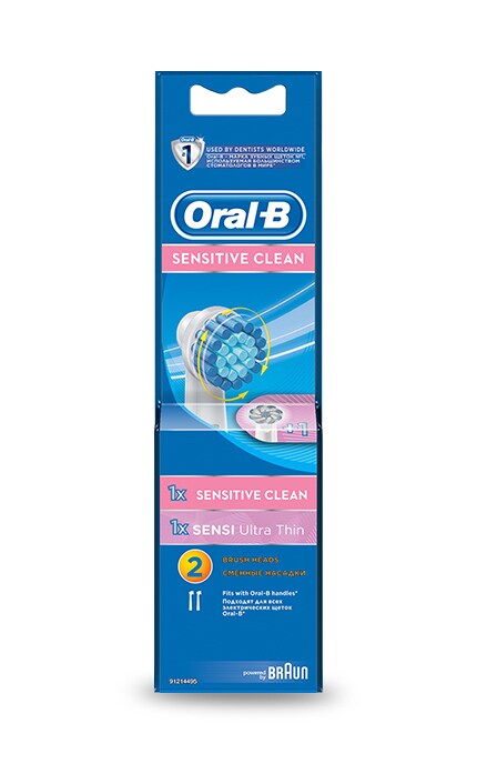 ORAL-B-Сменные насадки для электрической зубной щётки Oral-B Sensitive 2 шт (1 Sensitive Clean и 1 Sensi Ultrathin)-4210201746447