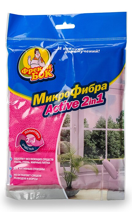 ФРЕКЕН БОК-Салфетки для уборки Фрекен Бок микрофибра Active 2In1-4823071634457