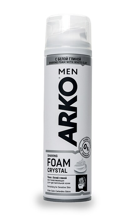 Пена для бритья Arko Crystal с белой глиной