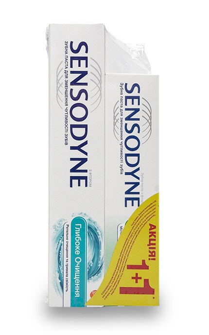 SENSODYNE-Набір зубна паста Sensodyne Глибоке очищення + зубна паста Sensodyne з фтором-4820127150589