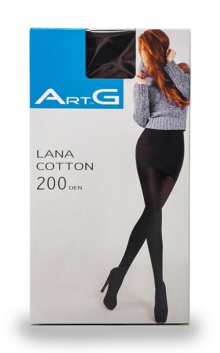 ART G-Колготки жіночі ArtG Lana Cotton Nero 200 den-4820040104966