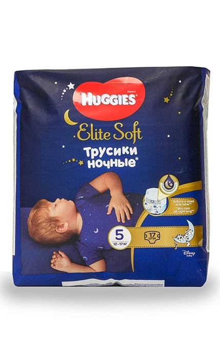 HUGGIES-Трусики-подгузники детские Huggies Elite Soft Ночные размер 5, 17 шт-5029053548173