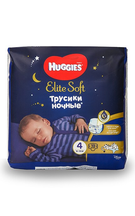 HUGGIES-Трусики-підгузки дитячі Huggies Elite Soft Нічні розмір 4, 19 шт-5029053548166
