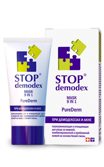 ФІТОБІОТЕХНОЛОГІЯ-Маска для обличчя Stop Demodex Pure Derm 9 в 1-4820183470669