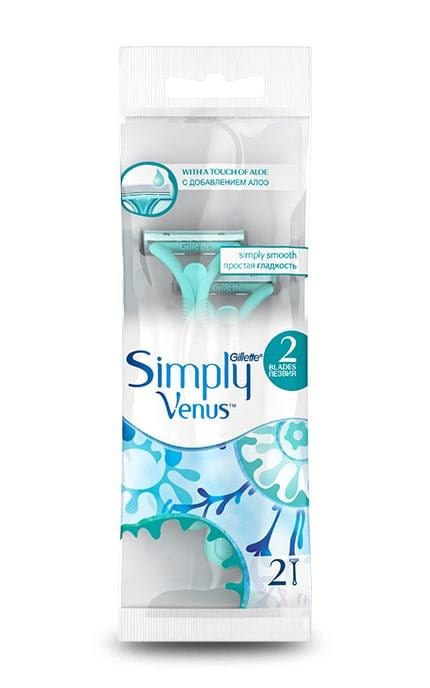 SIMPLY VENUS-Бритвы одноразовые Simply Venus 2 (2 шт)-3014260248642