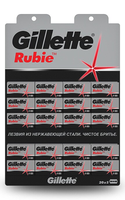 GILLETTE-Двусторонние лезвия Gillette Rubie (5 шт)-3014260239060