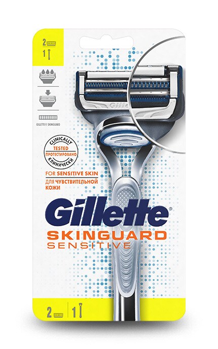 GILLETTE-Бритва Gillette Skinguard Sensitive с 2 сменными кассетами-7702018488148