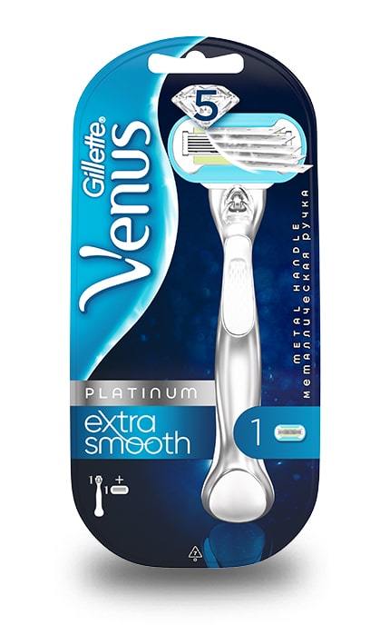 GILLETTE VENUS-Бритва Venus Platinum Extra Smooth С металлической ручкой-7702018484614