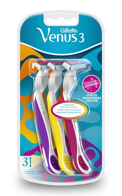 GILLETTE VENUS-Бритви одноразові Simply Venus 3 Plus (3 шт)-7702018018116