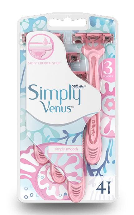 SIMPLY VENUS-Бритви одноразові Simply Venus 3, 4 шт-7702018465675