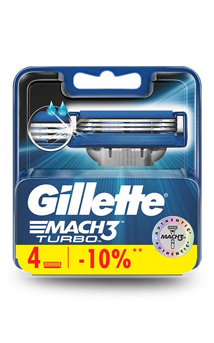 GILLETTE MACH-3-Змінні картриджі для гоління Gillette Mach 3 Turbo (4 шт)-3014260331306