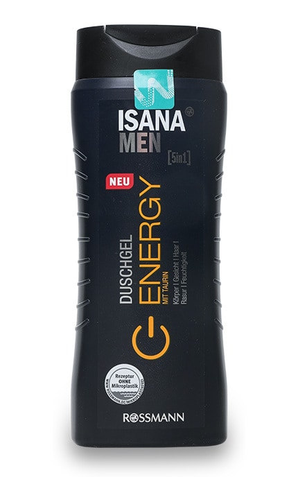 Гель для душа Isana Men Energy Rossmann 5 в 1 С таурином мужской 300 мл