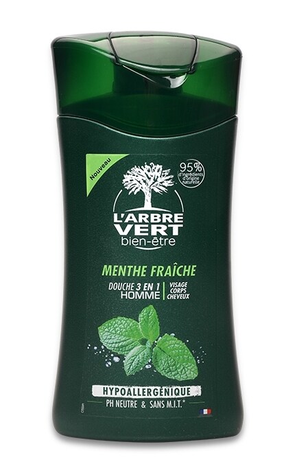 LARBRE VERT-Крем-гель для душу для чоловіків L'Arbre Vert з екстрактом свіжої м'яти-3450601032233