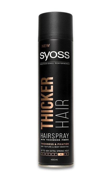 SYOSS-Лак для волос Syoss Thicker Hair с волокнами для утолщения волос, Фиксация 4-5410091751555