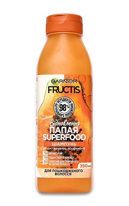 GARNIER FRUCTIS STYLE-Шампунь Garnier Fructis Superfood Папайя Восстановление для поврежденных-3600542290524