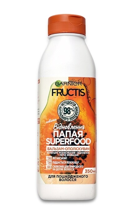 GARNIER FRUCTIS STYLE-Бальзам-ополіскувач Garnier Fructis Superfood Папайя для відновлення пошкодженого волосся-3600542290555