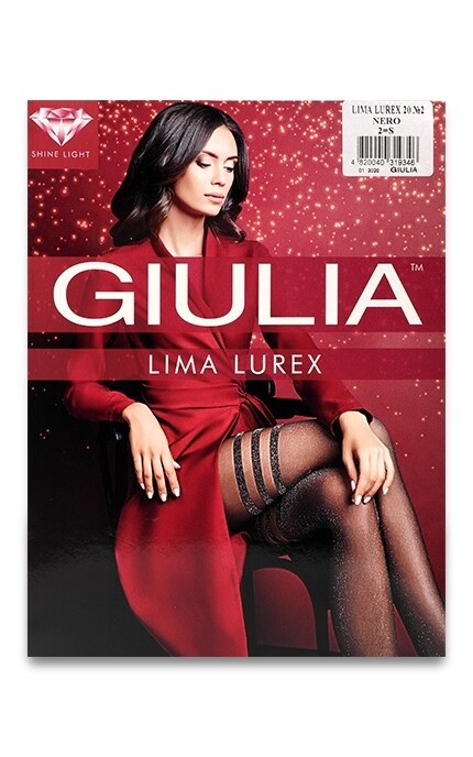 GIULIA-Колготки жіночі Giulia Lima Lurex 20 den Nero Чорні-4820040319346