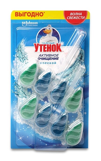 ТУАЛЕТНЫЙ УТЕНОК ГЕЛЬ-Підвісний очищувач унітазу Туалетный утенок Активне очищення Морський-5000204152319