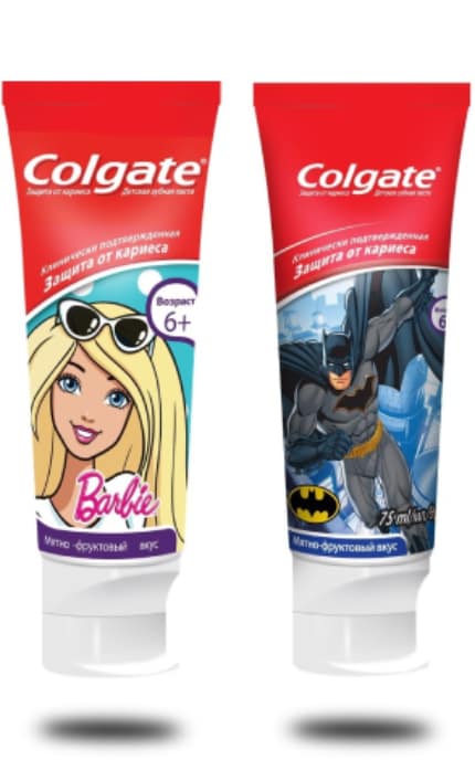 COLGATE-Детская зубная паста Colgate Barbie, Batman 6 +-8714789652917