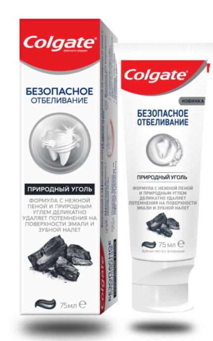 COLGATE-Відбілююча зубна паста Colgate Безпечне Відбілювання Природне Вугілля -8718951254985